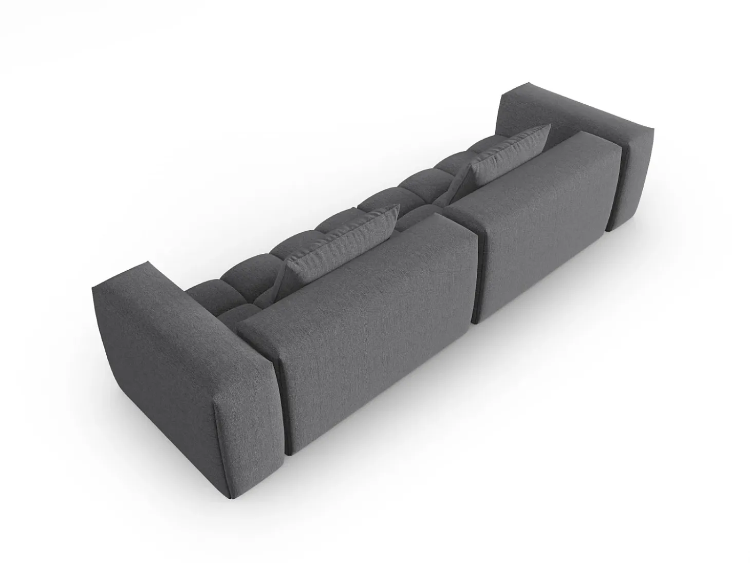 CXL by Christian Lacroix - Sofá modular "Lorella" 5 lugares em tecido estrutural cinza - 290x85x70cm