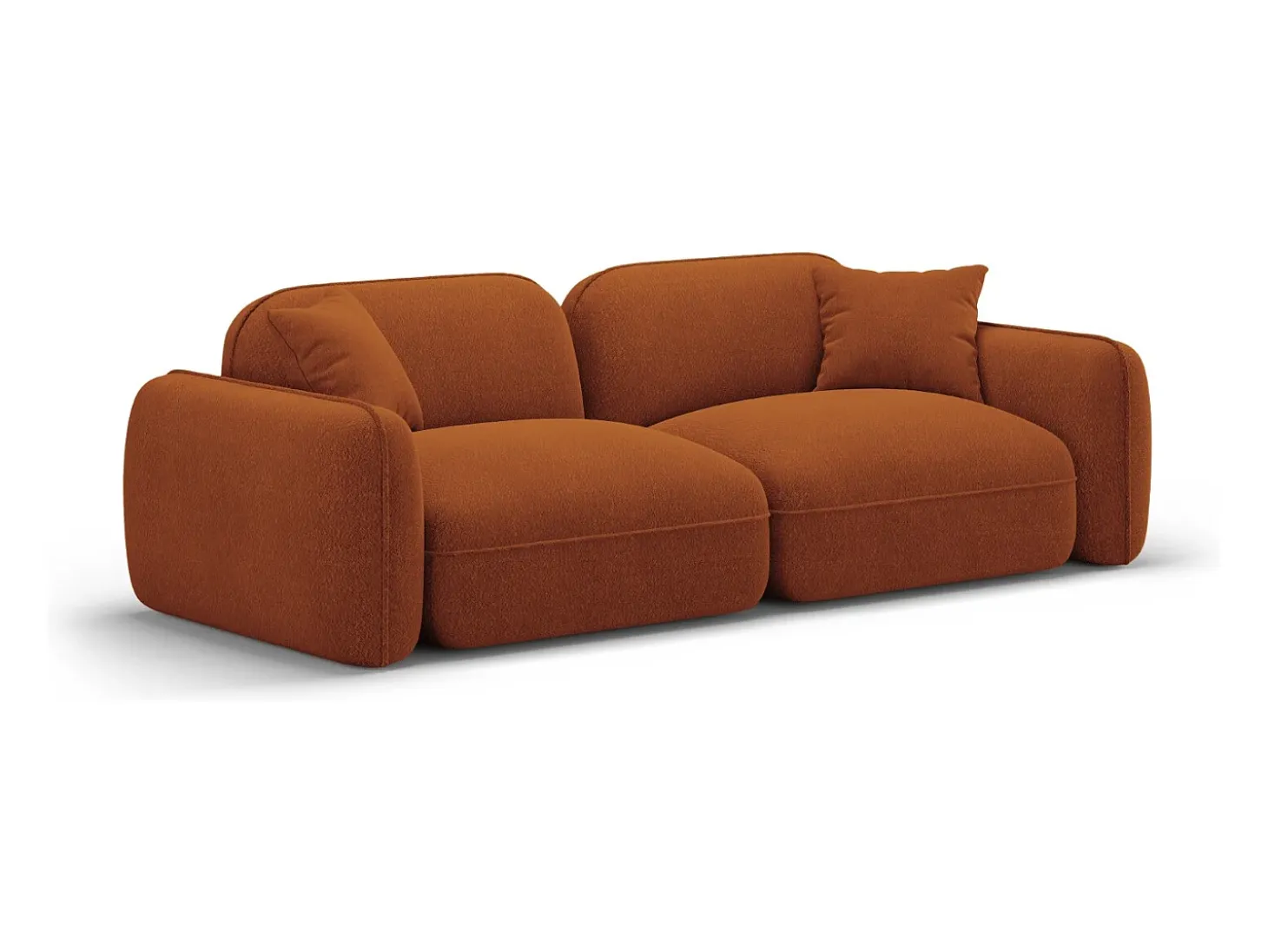 CXL by Christian Lacroix - Sofá modular "Lucien" 3 lugares em veludo terracota - 230x90x70cm