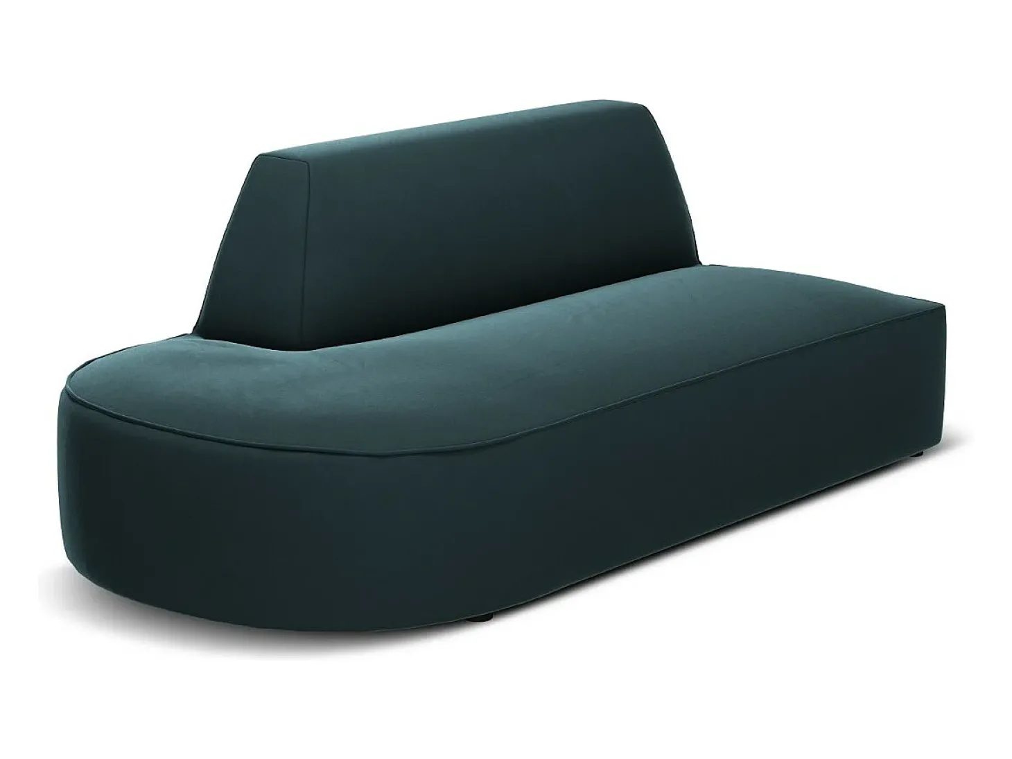 CXL by Christian Lacroix - Sofá modular virado para a esquerda "Charles" 2 lugares em veludo azul - 181x93x69cm