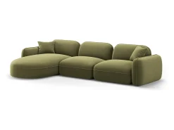 CXL by Christian Lacroix - Sofá modular de canto esquerdo "Lucien" 4 lugares em veludo verde claro - 320x165x70cm