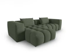 CXL by Christian Lacroix - Sofá modular de canto esquerdo "Lorella" 3 lugares em tecido estrutural verde oliva escuro - 260x145x70cm