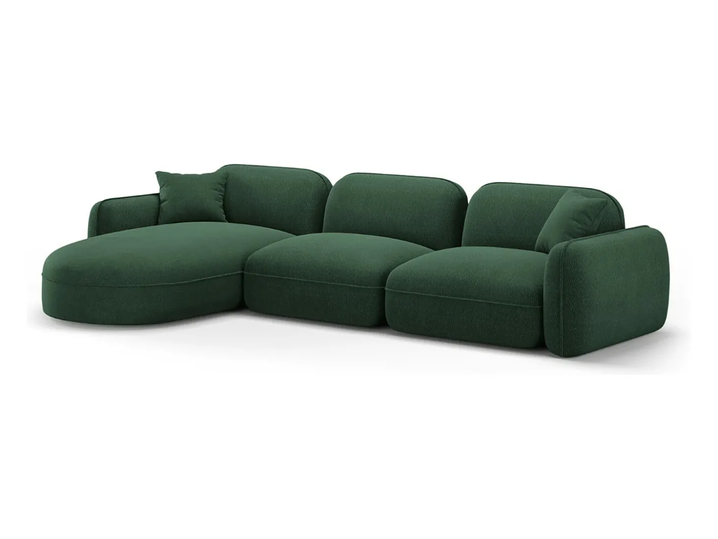 CXL by Christian Lacroix - Sofá modular de canto esquerdo "Lucien" 4 lugares em veludo verde - 320x165x70cm
