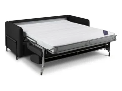 CXL by Christian Lacroix - Sofá-cama "Yanis" 2 lugares em tecido estrutural cinza escuro - 182x102x80cm