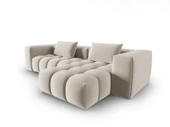 CXL by Christian Lacroix - Sofá modular de canto direito "Lorella" 3 lugares em veludo cru - 260x145x70cm