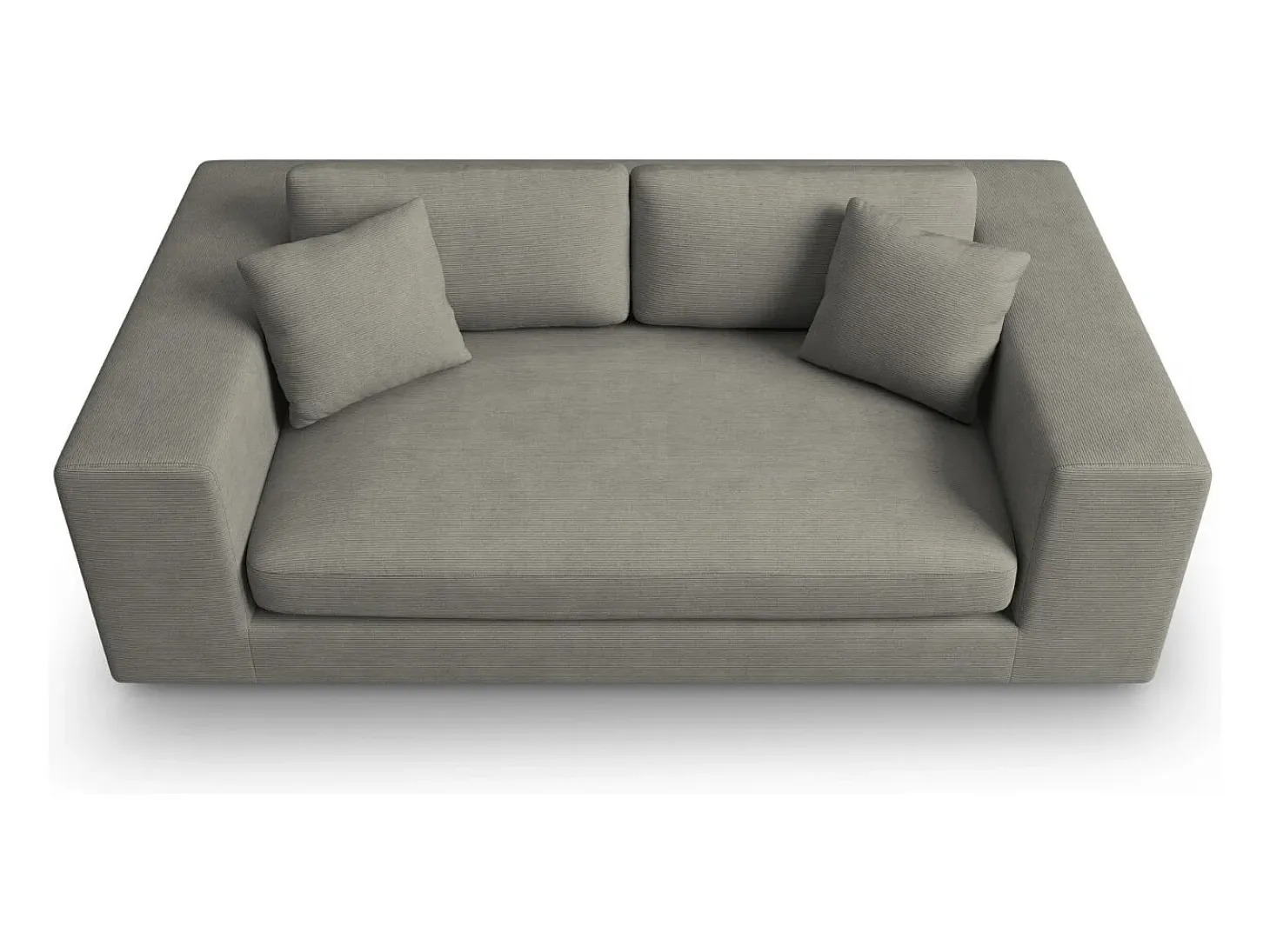 CXL by Christian Lacroix - Sofá "Tendance" 3 lugares em veludo cotelê cinza claro - 220x122x72cm