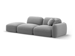 CXL by Christian Lacroix - Sofá modular virado para a esquerda "Lucien" 3 lugares em veludo cinza claro - 295x90x70cm