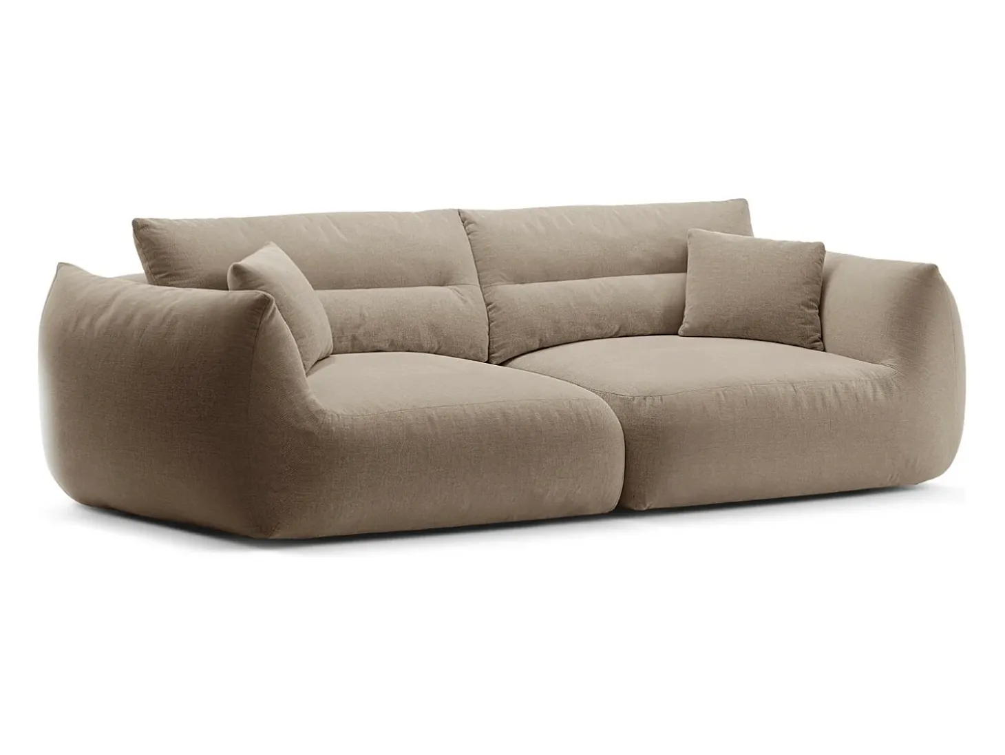 CXL by Christian Lacroix - Sofá modular "Maurie" 4 lugares em tecido chenille areia - 264x107x90cm