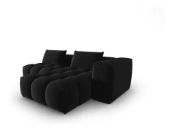CXL by Christian Lacroix - Sofá modular de canto direito "Lorella" 3 lugares em veludo preto - 205x145x70cm