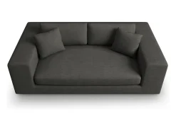 CXL by Christian Lacroix - Sofá "Tendance" 3 lugares em veludo cotelê cinza escuro - 220x122x72cm