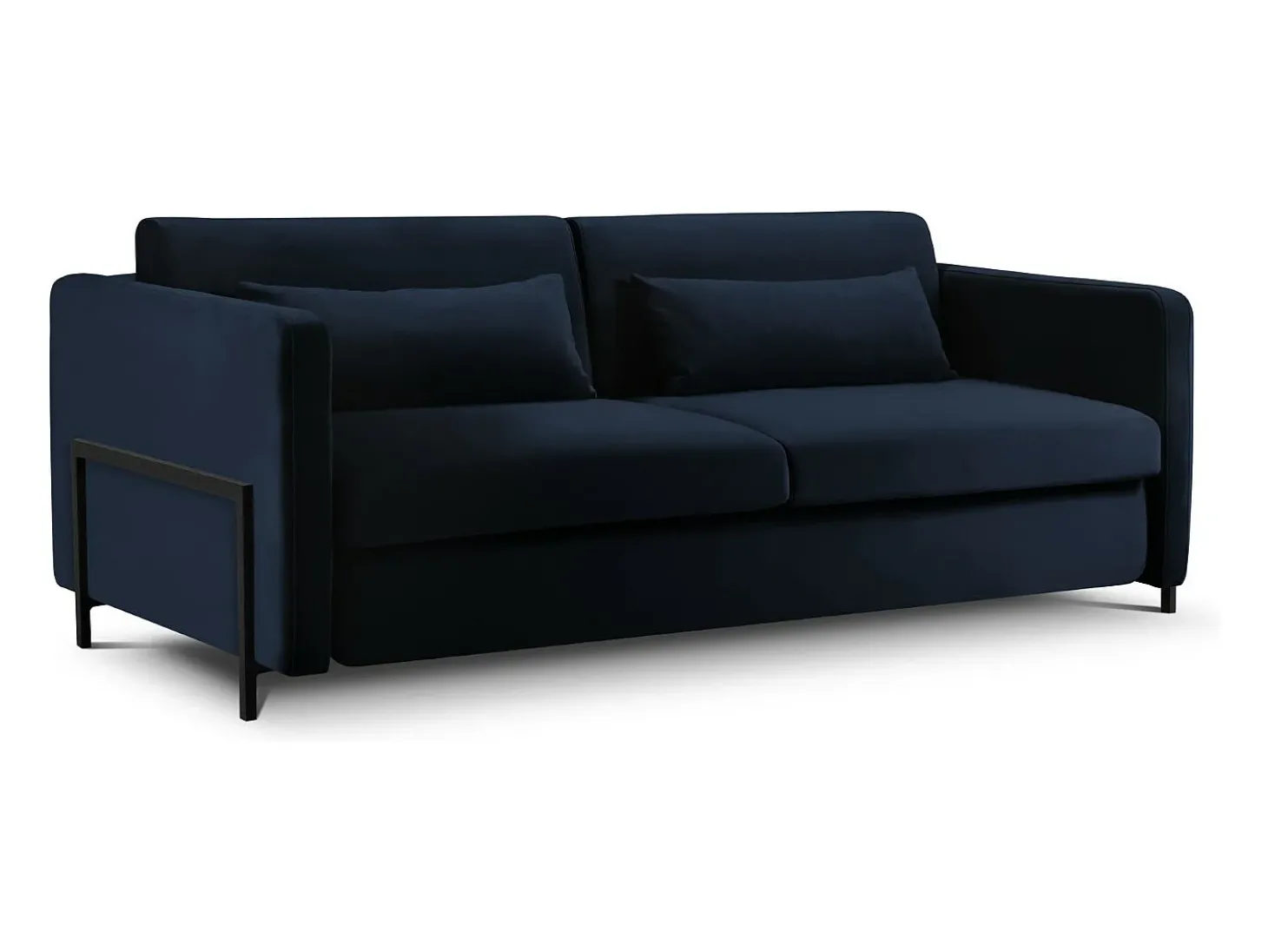 CXL by Christian Lacroix - Sofá-cama "Yanis" 3 lugares em veludo azul real - 202x102x80cm