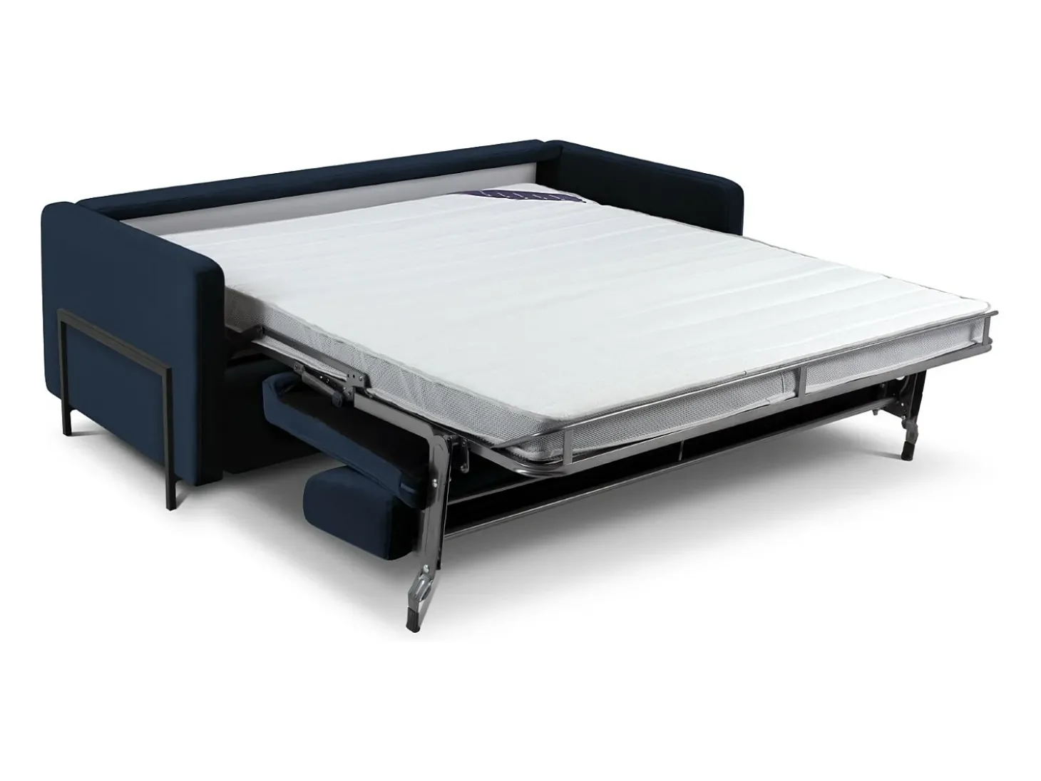 CXL by Christian Lacroix - Sofá-cama "Yanis" 3 lugares em veludo azul real - 202x102x80cm