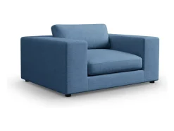 CXL by Christian Lacroix - Sofá "Tendance" 1,5 lugares em tecido estrutural azul escuro - 156x122x72cm