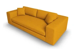 CXL by Christian Lacroix - Sofá "Tendance" 4 lugares em veludo cotelê amarelo - 262x122x72cm