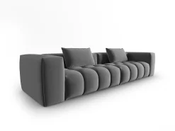 CXL by Christian Lacroix - Sofá modular "Lorella" 5 lugares em veludo cimento - 290x85x70cm