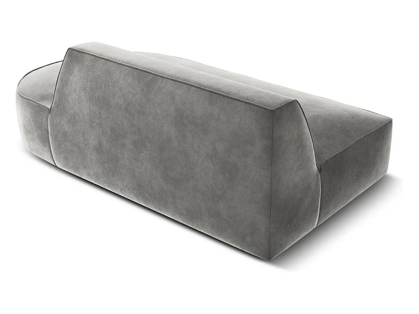 CXL by Christian Lacroix - Sofá modular direito "Charles" 2 lugares em veludo cinza claro - 181x93x69cm