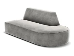 CXL by Christian Lacroix - Sofá modular direito "Charles" 2 lugares em veludo cinza claro - 181x93x69cm