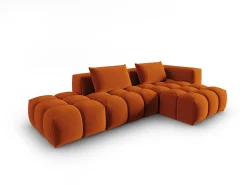 CXL by Christian Lacroix - Sofá modular de canto direito "Lorella" 4 lugares em veludo terracota - 265x145x70cm
