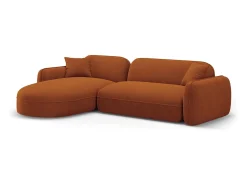 CXL by Christian Lacroix - Sofá modular de canto esquerdo "Lucien" 4 lugares em veludo terracota - 275x165x70cm