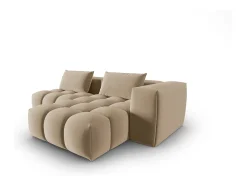 CXL by Christian Lacroix - Sofá modular de canto direito "Lorella" 3 lugares em veludo areia - 205x145x70cm