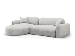 CXL by Christian Lacroix - Sofá modular de canto esquerdo "Lucien" 4 lugares em veludo cinza claro - 275x165x70cm