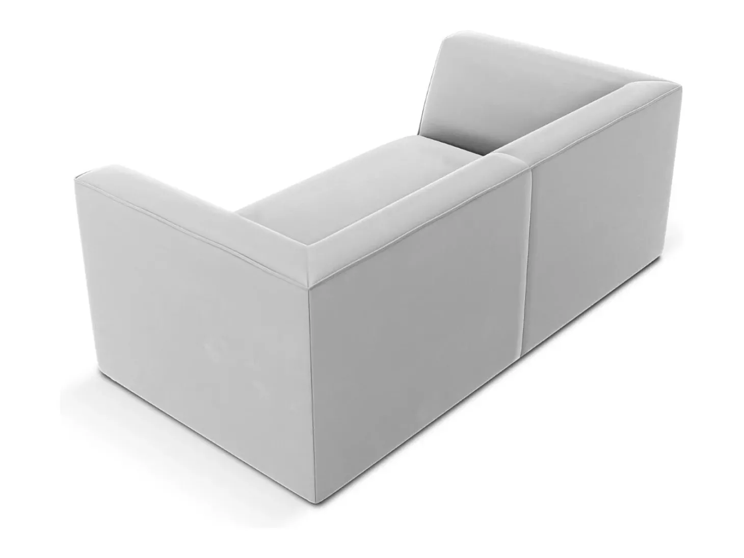 CXL by Christian Lacroix - Sofá "Charles" 2 lugares em veludo cinza claro - 174x92x69cm