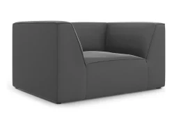 CXL by Christian Lacroix - Poltrona "Charles" em veludo cinza escuro - 120x92x69cm