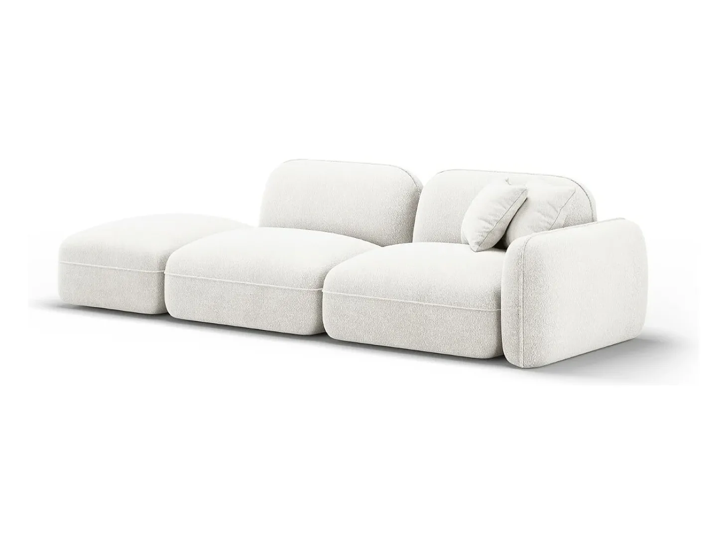 CXL by Christian Lacroix - Sofá modular virado para a esquerda "Lucien" 3 lugares em veludo marfim - 295x90x70cm