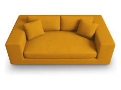 CXL by Christian Lacroix - Sofá "Tendance" 3 lugares em veludo cotelê amarelo - 220x122x72cm