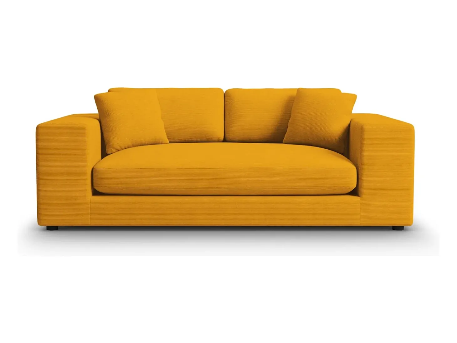 CXL by Christian Lacroix - Sofá "Tendance" 3 lugares em veludo cotelê amarelo - 220x122x72cm
