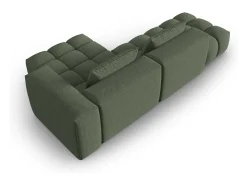 CXL by Christian Lacroix - Sofá modular de canto direito "Lorella" 4 lugares em tecido estrutural verde oliva escuro - 265x145x70cm