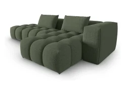 CXL by Christian Lacroix - Sofá modular de canto direito "Lorella" 4 lugares em tecido estrutural verde oliva escuro - 265x145x70cm