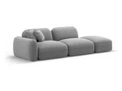 CXL by Christian Lacroix - Sofá modular direito "Lucien" 3 lugares em veludo cinza claro - 295x90x70cm