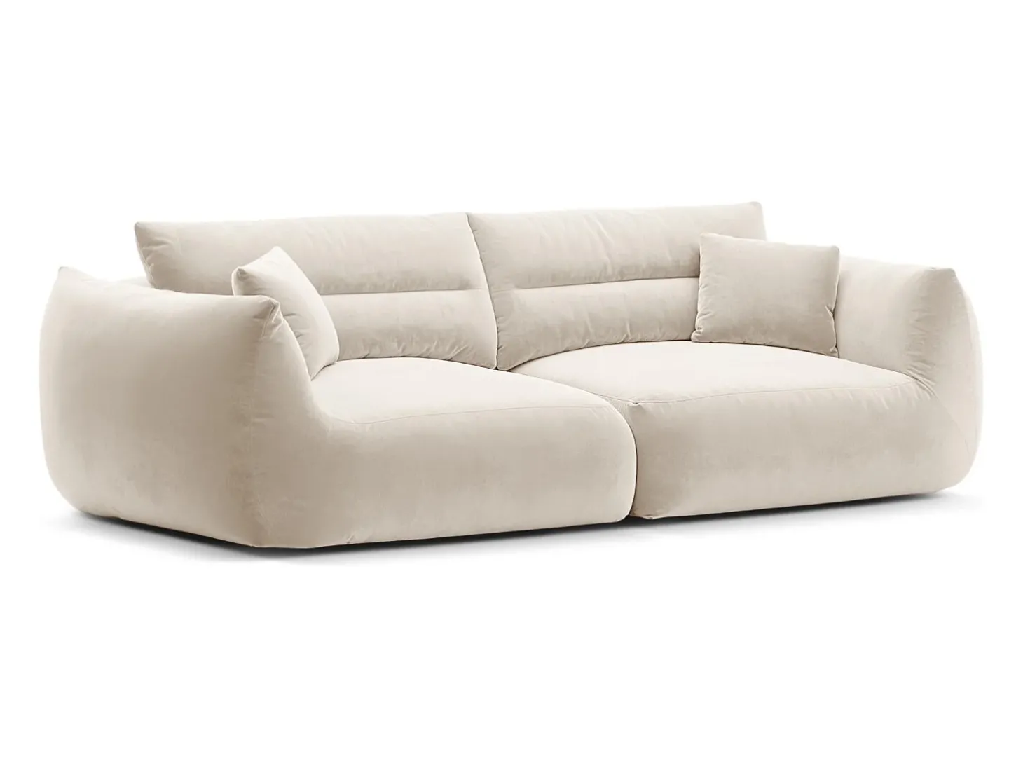 CXL by Christian Lacroix - Sofá modular "Maurie" 4 lugares em veludo marfim - 264x107x90cm