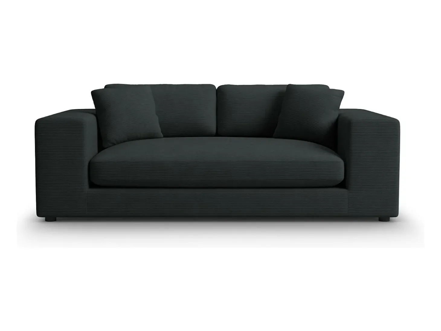 CXL by Christian Lacroix - Sofá "Tendance" 3 lugares em veludo cotelê preto - 220x122x72cm
