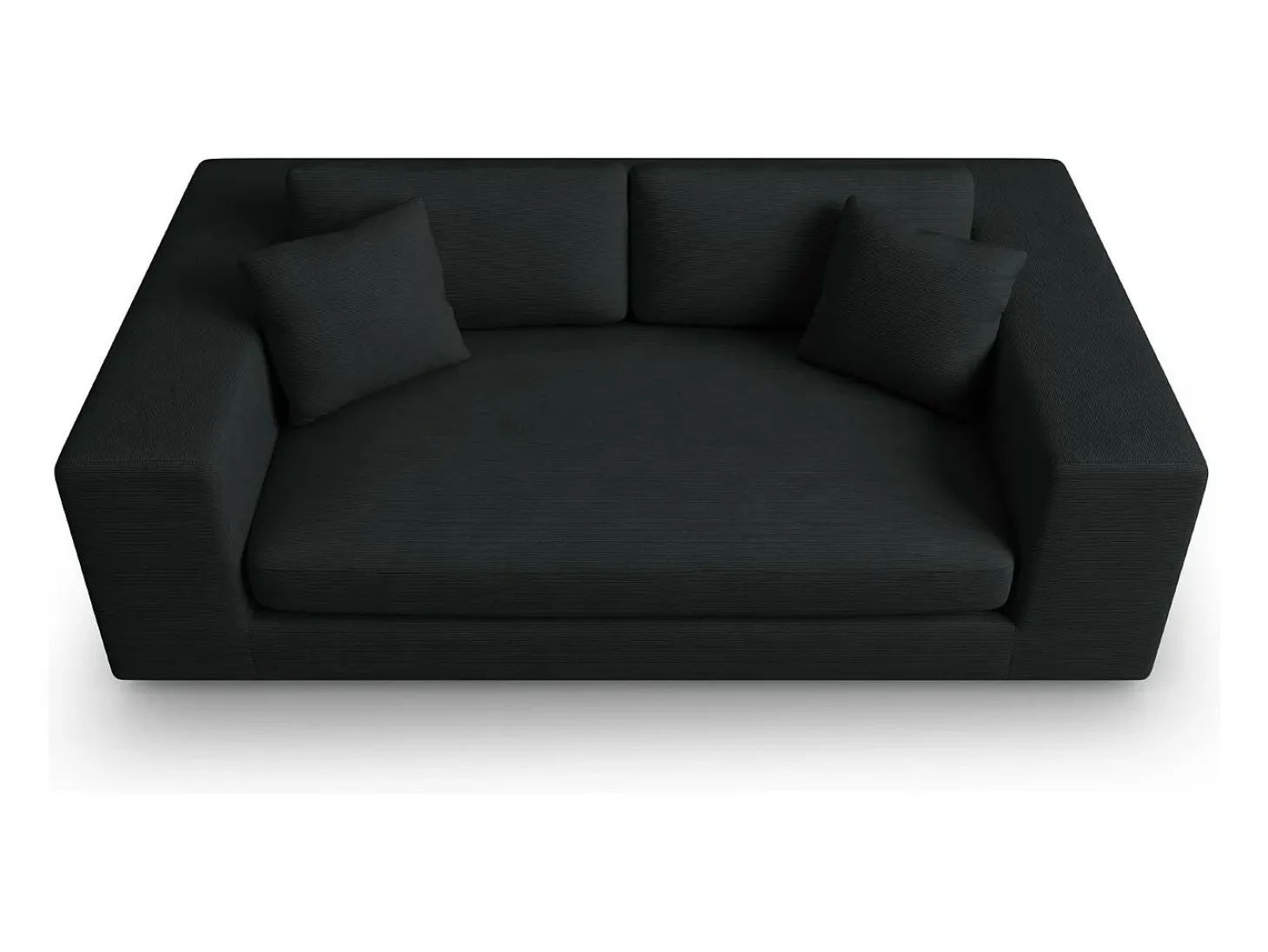 CXL by Christian Lacroix - Sofá "Tendance" 3 lugares em veludo cotelê preto - 220x122x72cm