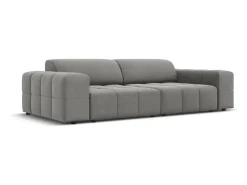 CXL by Christian Lacroix - Sofá "Luc" 3 lugares em veludo cinza claro - 204x102x70cm