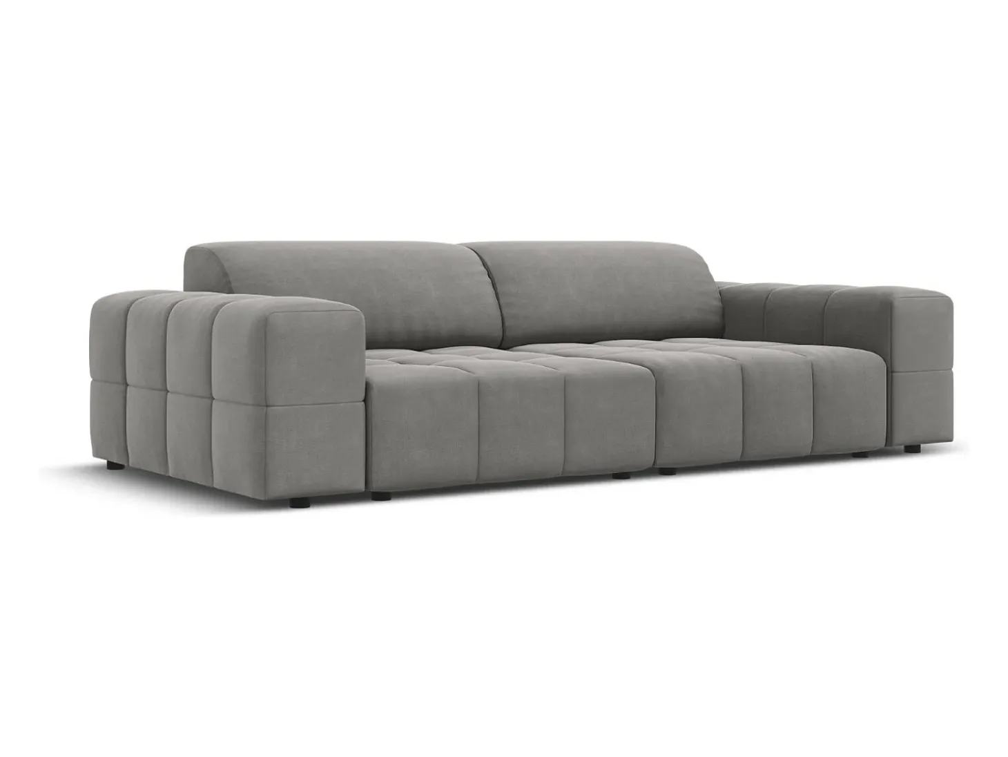 CXL by Christian Lacroix - Sofá "Luc" 3 lugares em veludo cinza claro - 204x102x70cm