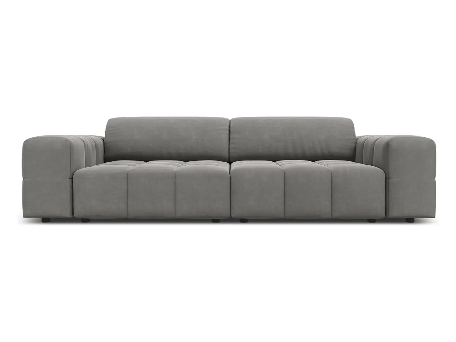 CXL by Christian Lacroix - Sofá "Luc" 3 lugares em veludo cinza claro - 204x102x70cm