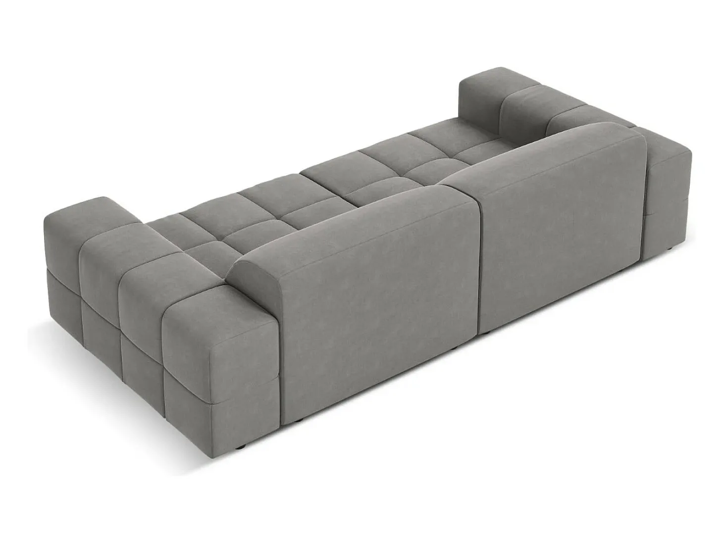 CXL by Christian Lacroix - Sofá "Luc" 3 lugares em veludo cinza claro - 204x102x70cm