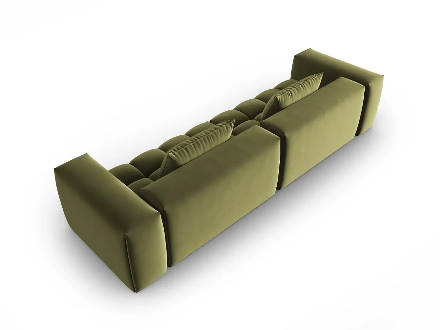 CXL by Christian Lacroix - Sofá modular "Lorella" 5 lugares em veludo verde claro - 290x85x70cm