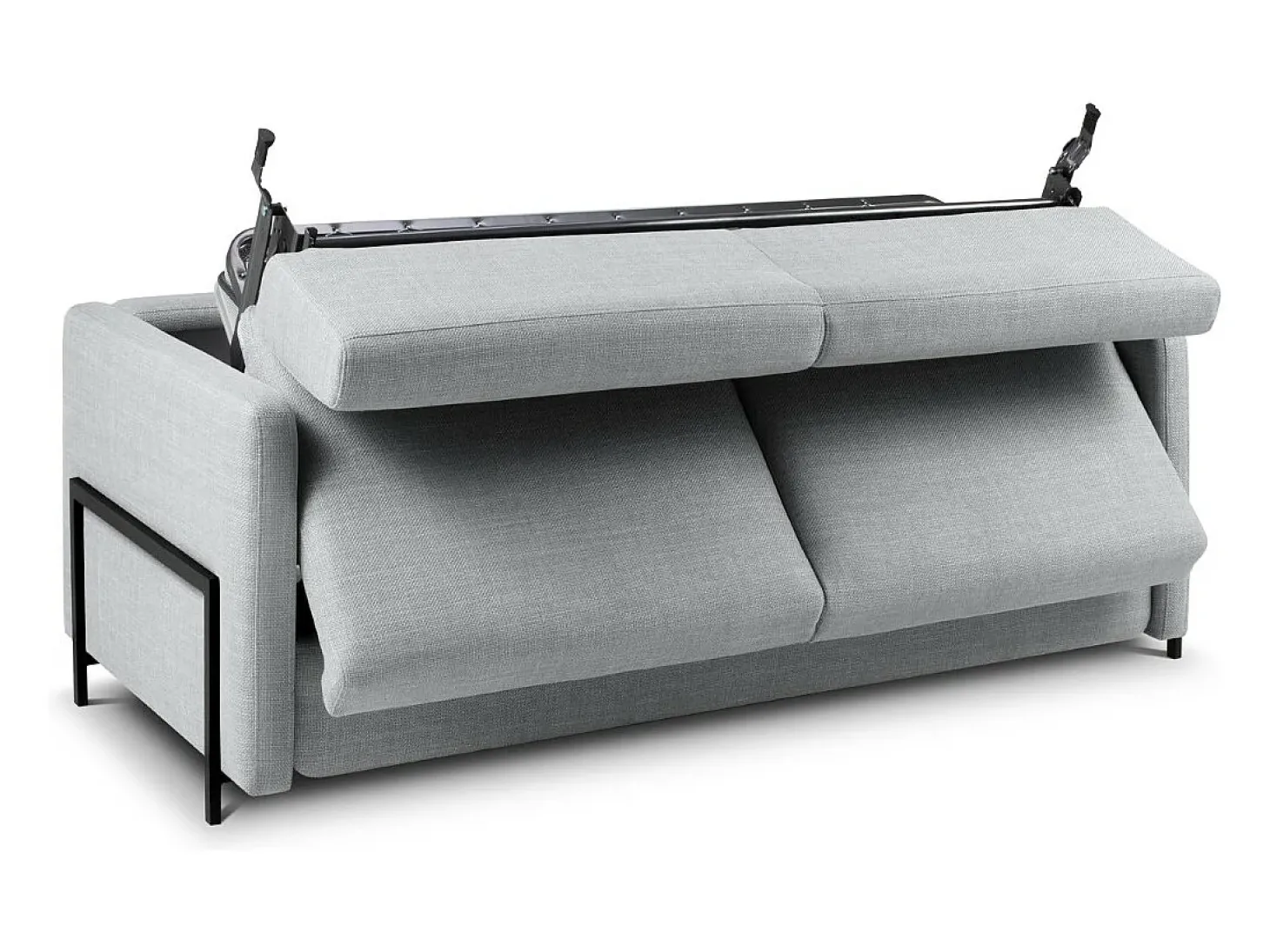 CXL by Christian Lacroix - Sofá-cama "Yanis" 2 lugares em tecido estrutural cinza claro - 182x102x80cm