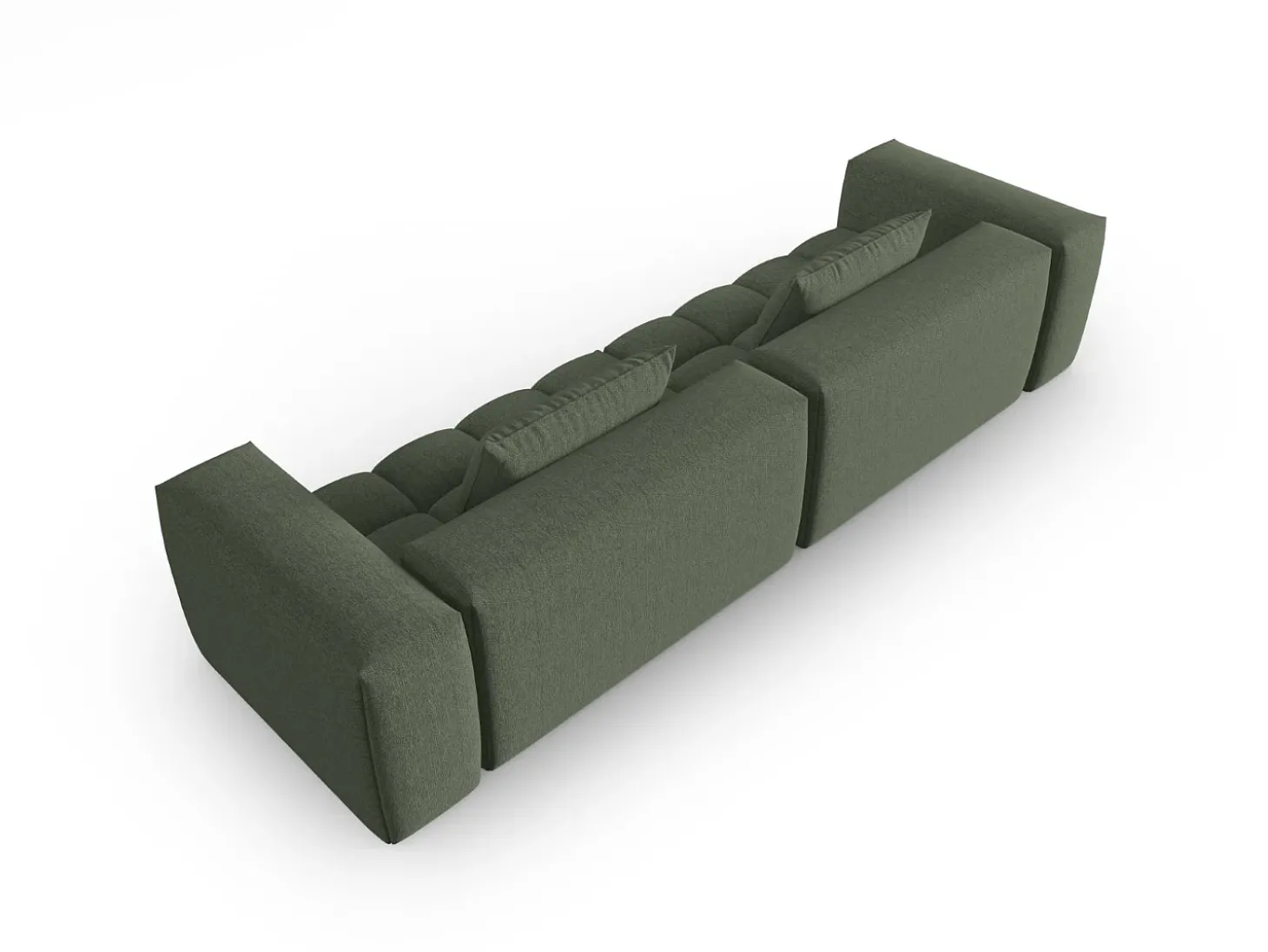 CXL by Christian Lacroix - Sofá modular "Lorella" 5 lugares em tecido estrutural verde oliva escuro - 290x85x70cm