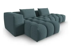 CXL by Christian Lacroix - Sofá modular de canto esquerdo "Lorella" 4 lugares em tecido estrutural azul claro - 265x145x70cm