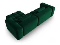 CXL by Christian Lacroix - Sofá modular de canto direito "Lorella" 3 lugares em veludo verde garrafa - 260x145x70cm