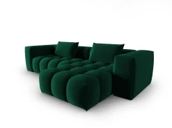 CXL by Christian Lacroix - Sofá modular de canto direito "Lorella" 3 lugares em veludo verde garrafa - 260x145x70cm