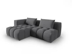 CXL by Christian Lacroix - Sofá modular de canto esquerdo "Lorella" 3 lugares em tecido estrutural cinza - 205x145x70cm
