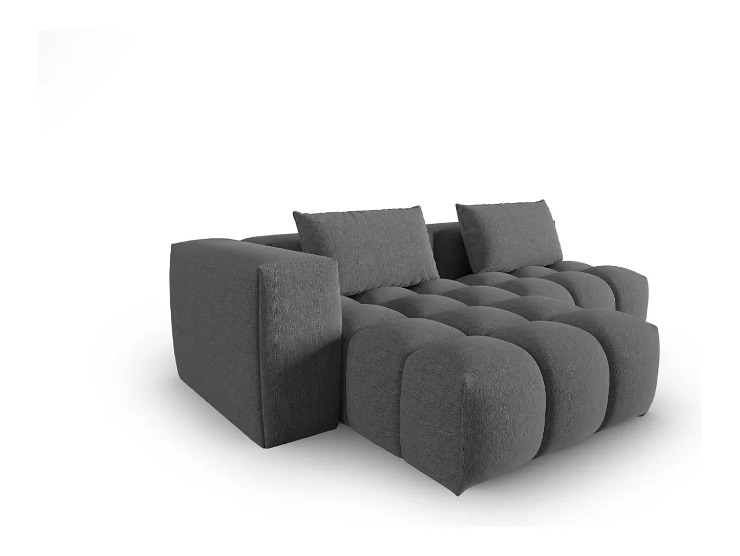 CXL by Christian Lacroix - Sofá modular de canto esquerdo "Lorella" 3 lugares em tecido estrutural cinza - 205x145x70cm