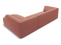 CXL by Christian Lacroix - Sofá de canto direito "Charles" 4 lugares em veludo rosa - 273x180x69cm