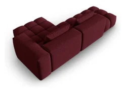 CXL by Christian Lacroix - Sofá modular de canto direito "Lorella" 4 lugares em tecido estrutural bordeaux - 265x145x70cm