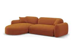CXL by Christian Lacroix - Sofá modular de canto esquerdo "Lucien" 4 lugares em veludo terracota - 275x165x70cm